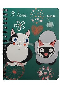 Записная книжка «Кошки. Love you» А6, 80 листов в клетку, спираль, Kairui