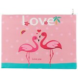 Папка для тетрадей А4 "Flamingo summer" молния, пластик, ассорти 