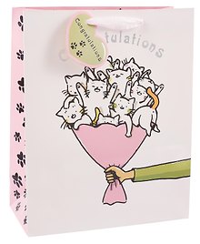 Пакет А4 32*26*12 "Котики. Congratulations" нейтр., бум.мат.ламинат