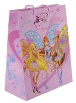 Пакет подарочный бумажный А4 26*32,4*12,7см, стразы, WINX