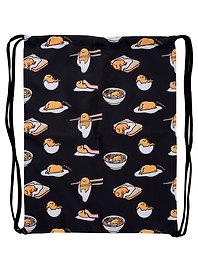 Мешок для сменной обуви «Gudetama» черный, 36X47см