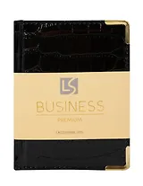Ежедневник дат. 2026г. А6 176л "Business Premium. Grand croco" черный, 7Б, иск.кожа, обл.поролон, тв.переплет, мет.уголки, тонир.блок, зол.торец, справ.мат-лы, 2 ляссе, инд.уп