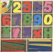 Счетные палочки и цифры (267235) (21х20) (коробка)