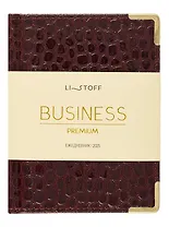 Ежедневник дат. 2025г А6 176л "Business premium. Lizard" бордо, 7Б, тв.переплет, иск.кожа, обл.поролон, мет.уголки, тонир.блок, цв.торец, справ.мат-лы, ляссе