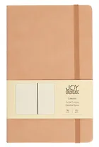 Книга для записей А5 96л кл. "Joy Book. Крем-брюле" иск.кожа, тонир.блок, скругл.углы, ляссе, резинка, карман на задн.форзаце