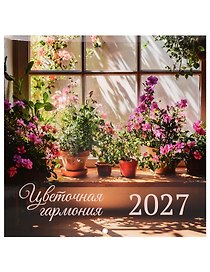 Календарь 2027г 290*290 "
Цветочная гармония" настенный, на скрепке