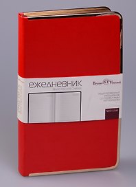 Ежедневник недат. А5 136л "CHELSEA" красный, иск.кожа, тон.блок, мет.окантовка, ляссе, Bruno Visconti