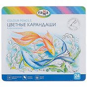 Карандаши цветные «Классические», 24 цвета, грифель 3,3 мм, ГАММА
