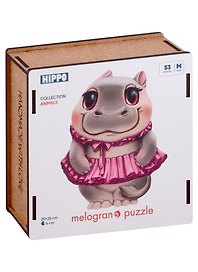 Деревянный пазл «Бегемотик балерина» элемент 4 см, Melograno Puzzle