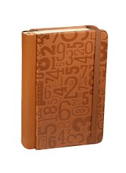 Записная книжка А6 96л "Буквы" на резинке, коричневая,  Link Art