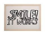 Фоторамка 21*30 "Smile! It works" светлое дерево