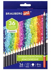 Карандаши цветные 36 цветов художественные 3,3 мм, Brauberg Art Classic