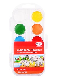 Акварельные краски «Мультики» 10 цветов, Гамма