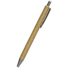 Шариковая ручка синяя автоматическая, «Glitter Gold Happiness»