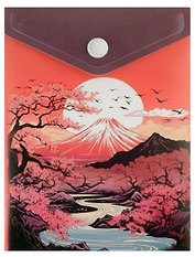 Папка-конверт А6 на кнопке "Sunrise", вертикальная