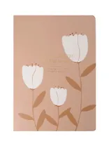 Тетрадь 48л кл. "April", тюльпаны, карт.обл.,  ламинация, тиснение черной фольгой, скрепка