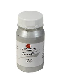 Краска акриловая "Деколор" серебро,100мл,банка, Таир
