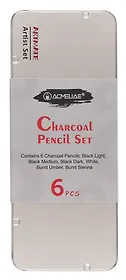 Карандаши угольные 06шт , мет.кор., ACMELIAE
