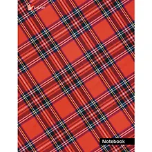 Записная книжка А6 96л "Шотландская клетка (красная)" 7БЦ, глянц.ламинация, полноцветн.печать, Listoff