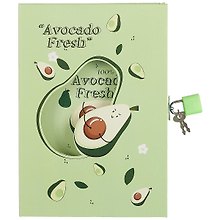 Записная книжка «Avocado» А6+, 50 листов, с замочком, в ассортименте