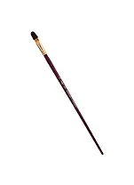 Кисть художественная Вернисаж, синтетика бордовая, плоскоовальная, длинная ручка №10, Гамма