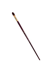 Кисть художественная Вернисаж, синтетика бордовая, плоскоовальная, длинная ручка №10, Гамма