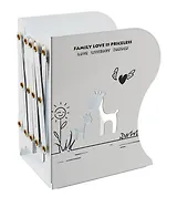 Подставка для книг "Белая", металл, раздвижная