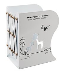 Подставка для книг, белая, металл, раздвижная - MESHU