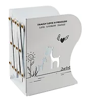 Подставка для книг "Белая", металл, раздвижная