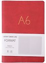 Записная книжка А6+ 80л лин. "Format" красн.иск.кожа, интегр.переплет, тиснение фольгой, скругл.углы, инд.уп.
