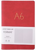 Записная книжка «Format» А6+, 80 листов в линейку, красная экокожа, Listoff - 0