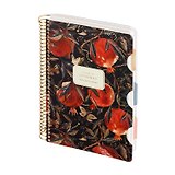 Книга для записей А5 200л кл./лин. "FLORA.Гранат" с разделителями, спираль, Bruno Visconti