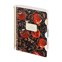 Книга для записей А5 200л кл./лин. "FLORA.Гранат" с разделителями, спираль, Bruno Visconti