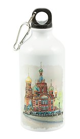 Бутылка с карабином СПб Акварель Спас на Крови (металл) (500мл)