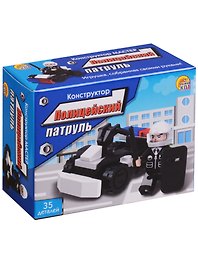 Конструктор пластиковый, Рыжий Кот Полицейский Патруль 35дет., коробка 9*7*3,5см К-7189