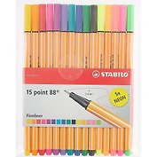 Ручки капиллярные Stabilo, Point, 15 цветов