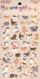 Наклейка декоративная зефирная 2 Котята 1 (95х185) (Наклей-ка) (упаковка)