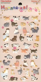 Наклейка декоративная зефирная 2 Котята 1 (95х185) (Наклей-ка) (упаковка)