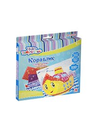 Мозаика самокл. по номер. Кораблик (00606) (250+ дет.) (Чудо-творчество) (4+) (коробка)