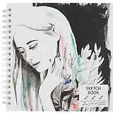 Скетчбук 165*165 50л "SKETCHBOOK. Girl power" белый офсет, нелинованн., 100г/м2, тв.обложка, евроспираль
