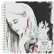 Скетчбук 165*165 50л "SKETCHBOOK. Girl power" белый офсет, нелинованн., 100г/м2, тв.обложка, евроспираль