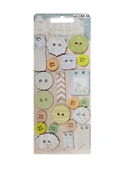 Чипборд & пуговицы Цветочное кружево (CHP-06) (21шт.) (Рукоделие) (упаковка)