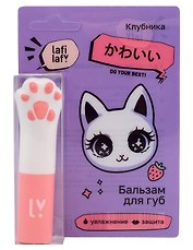 Бальзам для губ Лапка котика (иероглифы) (клубника) (3,2мл) (12-20262303-1) (Lafilaf)