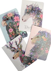Записная книжка «Animals in the Flowers» А6, 24 листа в клетку, сшивка, Languo, в ассортименте