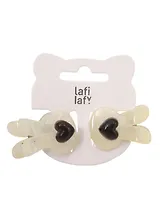 Набор заколок Ушки черно-белые (2шт) (пластик) (12-253004-С21) (Lafilaf)