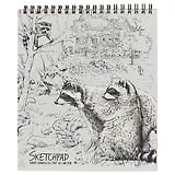 Скетчбук «Еноты», крафт-бумага, 40 листов, 17 х 20 см