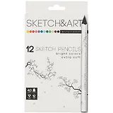Карандаши цветные 12цв "SKETCH&ART" утолщенные, грифель 4мм, к/к, Bruno Visconti