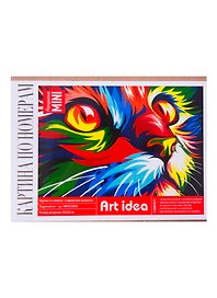 Картина-раскраска по номерам «Радужный Кот», 16,5 х 13 см, холст на картоне, Art idea