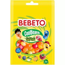 Мармелад BEBETO, COOL BEANS SOUR MIX со вкусом яблока, апельсина, клубники, малины и черники, 60г