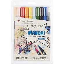 Брашпен Tombow ABT Manga Set Shonen 2 в 1, 10 штук